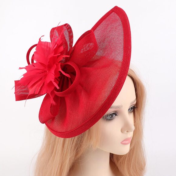 Women Fascinator Hats Tea Party Hat Vintage Pillbox Hat Headband For 8539